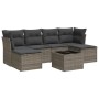 Set de sofás de jardín 7 piezas con cojines ratán PE gris by , Garden sets - Ref: Foro24-3249859, Price: 424,79 €, Discount: %