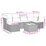 Set de sofás de jardín 7 piezas con cojines ratán PE gris by , Garden sets - Ref: Foro24-3249859, Price: 424,79 €, Discount: %