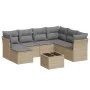 Set Gartensofas mit beigen Kissen 8 Stück PE Rattan von , Gartensets - Ref: Foro24-3249838, Preis: 485,89 €, Rabatt: %