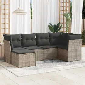 Gartenmöbel-Set, 6-teilig, mit grauen Polstern aus synthetischem Rattan. von , Gartensets - Ref: Foro24-3249789, Preis: 365,2...