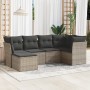 Gartenmöbel-Set, 6-teilig, mit grauen Polstern aus synthetischem Rattan. von , Gartensets - Ref: Foro24-3249789, Preis: 370,1...