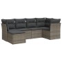 Gartenmöbel-Set, 6-teilig, mit grauen Polstern aus synthetischem Rattan. von , Gartensets - Ref: Foro24-3249789, Preis: 370,1...