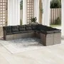 Set de sofás de jardín 10 pzas con cojines ratán sintético gris by , Garden sets - Ref: Foro24-3250079, Price: 599,31 €, Disc...