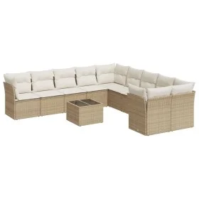 Gartensofa-Set 11-teilig mit beigen Polstern aus synthetischem Rattan von , Gartensets - Ref: Foro24-3250087, Preis: 694,31 €...