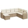 Set sofás de jardín 7 piezas y cojines ratán sintético beige by , Modular outdoor sofas - Ref: Foro24-3251635, Price: 488,38 ...