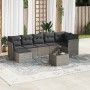 Gartensofagarnitur 8-teilig mit grauen Polstern aus synthetischem Rattan von , Gartensets - Ref: Foro24-3249819, Preis: 482,3...