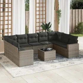 Gartensofa-Set, 10-teilig, mit grauen Polstern aus synthetischem Rattan von , Modulare Sofas für den Außenbereich - Ref: Foro...