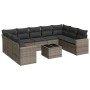 Gartensofa-Set, 10-teilig, mit grauen Polstern aus synthetischem Rattan von , Modulare Sofas für den Außenbereich - Ref: Foro...