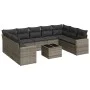 Gartensofa-Set, 10-teilig, mit grauen Polstern aus synthetischem Rattan von , Modulare Sofas für den Außenbereich - Ref: Foro...