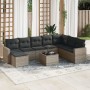 Gartenmöbel-Set 9-teilig mit grauen Polstern aus synthetischem Rattan von , Modulare Sofas für den Außenbereich - Ref: Foro24...
