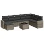 Gartenmöbel-Set 9-teilig mit grauen Polstern aus synthetischem Rattan von , Modulare Sofas für den Außenbereich - Ref: Foro24...