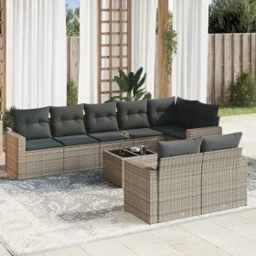 Gartenmöbel-Set 9-teilig mit grauen Polstern aus synthetischem Rattan von , Modulare Sofas für den Außenbereich - Ref: Foro24...