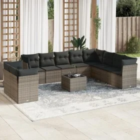 Set de sofás de jardín 11 pzas y cojines ratán sintético gris by , Garden sets - Ref: Foro24-3249709, Price: 667,41 €, Discou...