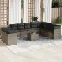 Set de sofás de jardín 11 pzas y cojines ratán sintético gris by , Garden sets - Ref: Foro24-3249709, Price: 667,41 €, Discou...
