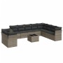 Gartensofagarnitur 11-teilig mit grauen Kissen aus synthetischem Rattan. von , Gartensets - Ref: Foro24-3249709, Preis: 655,4...