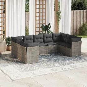 Gartenmöbel-Set 9-teilig mit grauen Polstern aus synthetischem Rattan von , Gartensets - Ref: Foro24-3249969, Preis: 549,34 €...