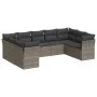 Gartenmöbel-Set 9-teilig mit grauen Polstern aus synthetischem Rattan von , Gartensets - Ref: Foro24-3249969, Preis: 549,34 €...