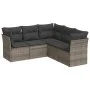 Gartensofa-Set mit 5-teiligen Kissen aus grauem synthetischem Rattan von , Gartensets - Ref: Foro24-3249459, Preis: 321,70 €,...