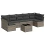 Gartensofagarnitur 8-teilig mit grauen Polstern aus synthetischem Rattan von , Gartensets - Ref: Foro24-3249279, Preis: 457,8...