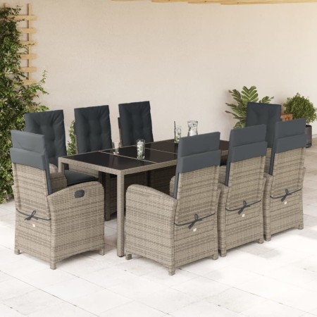 Set comedor jardín 9 pzas y cojines ratán sintético gris by , Garden sets - Ref: Foro24-3212220, Price: 1,00 €, Discount: %