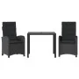 Set comedor de jardín 3 pzas con cojines ratán sintético negro by , Garden sets - Ref: Foro24-3212203, Price: 343,48 €, Disco...