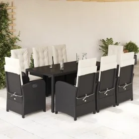 Set de comedor de jardín 9 pzas y cojines ratán sintético negro by , Garden sets - Ref: Foro24-3212201, Price: 1,00 €, Discou...
