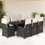 Set de comedor de jardín 9 pzas y cojines ratán sintético negro by , Garden sets - Ref: Foro24-3212201, Price: 1,00 €, Discou...
