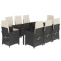 Set de comedor de jardín 9 pzas y cojines ratán sintético negro by , Garden sets - Ref: Foro24-3212201, Price: 1,00 €, Discou...