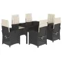 Set de comedor de jardín 7 pzas y cojines ratán sintético negro by , Garden sets - Ref: Foro24-3212198, Price: 834,37 €, Disc...