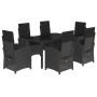 Garten-Essgruppe 7-teilig mit schwarzen Polstern aus synthetischem Rattan von , Gartensets - Ref: Foro24-3212208, Preis: 807,...