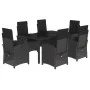 Set de comedor de jardín 7 pzas y cojines ratán sintético negro by , Garden sets - Ref: Foro24-3212208, Price: 876,79 €, Disc...
