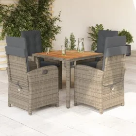 Set comedor de jardín 5 piezas con cojines ratán sintético gris by , Garden sets - Ref: Foro24-3212241, Price: 622,32 €, Disc...