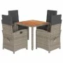 Set comedor de jardín 5 piezas con cojines ratán sintético gris de , Conjuntos de jardín - Ref: Foro24-3212241, Precio: 586,8...