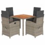 Set comedor de jardín 5 piezas con cojines ratán sintético gris by , Garden sets - Ref: Foro24-3212241, Price: 587,21 €, Disc...