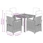 Set comedor de jardín 5 piezas con cojines ratán sintético gris by , Garden sets - Ref: Foro24-3212241, Price: 587,21 €, Disc...