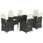 Set de comedor de jardín 7 pzas y cojines ratán sintético negro de , Conjuntos de jardín - Ref: Foro24-3212295, Precio: 813,7...