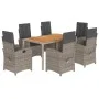 Set comedor jardín 7 pzas y cojines ratán sintético gris by , Garden sets - Ref: Foro24-3212243, Price: 869,18 €, Discount: %