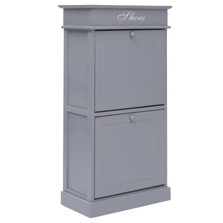 Gray Paulownia wood shoe rack 50x28x98 cm by vidaXL, Shoe racks and shoe organizers - Ref: Foro24-284090, Price: 134,88 €, Di...