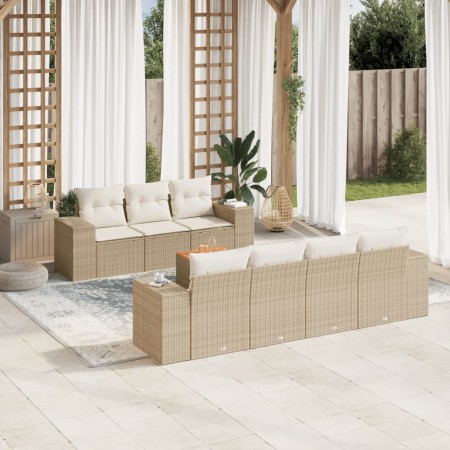 Juego de sofás de jardín con cojines beige 8 pzas ratán PE by , Garden sets - Ref: Foro24-3257682, Price: 595,08 €, Discount: %