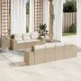 Juego de sofás de jardín con cojines beige 8 pzas ratán PE by , Garden sets - Ref: Foro24-3257682, Price: 640,40 €, Discount: %