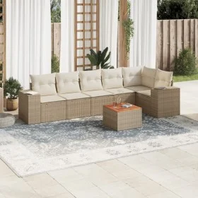Set sofás de jardín 7 piezas y cojines ratán sintético beige by , Garden sets - Ref: Foro24-3257787, Price: 520,45 €, Discoun...