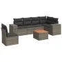 Set de sofás de jardín 7 piezas con cojines ratán PE gris by , Garden sets - Ref: Foro24-3257803, Price: 443,21 €, Discount: %