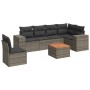 Set de sofás de jardín 7 piezas con cojines ratán PE gris by , Garden sets - Ref: Foro24-3257803, Price: 449,04 €, Discount: %