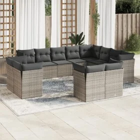Set de sofás de jardín 12 pzas con cojines ratán sintético gris by , Garden sets - Ref: Foro24-3250369, Price: 797,74 €, Disc...