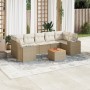 Juego de sofás de jardín con cojines beige 8 pzas ratán PE by , Garden sets - Ref: Foro24-3257689, Price: 555,11 €, Discount: %