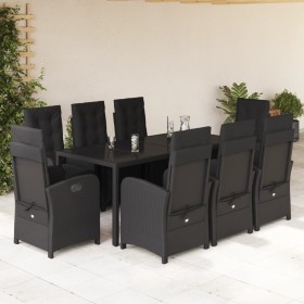 Garten-Essgruppe 9-teilig mit schwarzen Polstern aus synthetischem Rattan von , Gartensets - Ref: Foro24-3212461, Preis: 1,00...