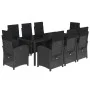 Set de comedor de jardín 9 pzas y cojines ratán sintético negro de , Conjuntos de jardín - Ref: Foro24-3212461, Precio: 1,00 ...