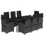 Set de comedor de jardín 9 pzas y cojines ratán sintético negro by , Garden sets - Ref: Foro24-3212461, Price: 1,00 €, Discou...