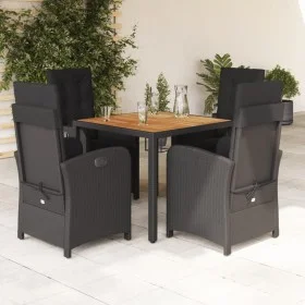Set de muebles jardín 5 pzas con cojines ratán sintético negro by , Garden sets - Ref: Foro24-3212475, Price: 642,98 €, Disco...