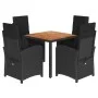 Set de muebles jardín 5 pzas con cojines ratán sintético negro de , Conjuntos de jardín - Ref: Foro24-3212475, Precio: 642,12...